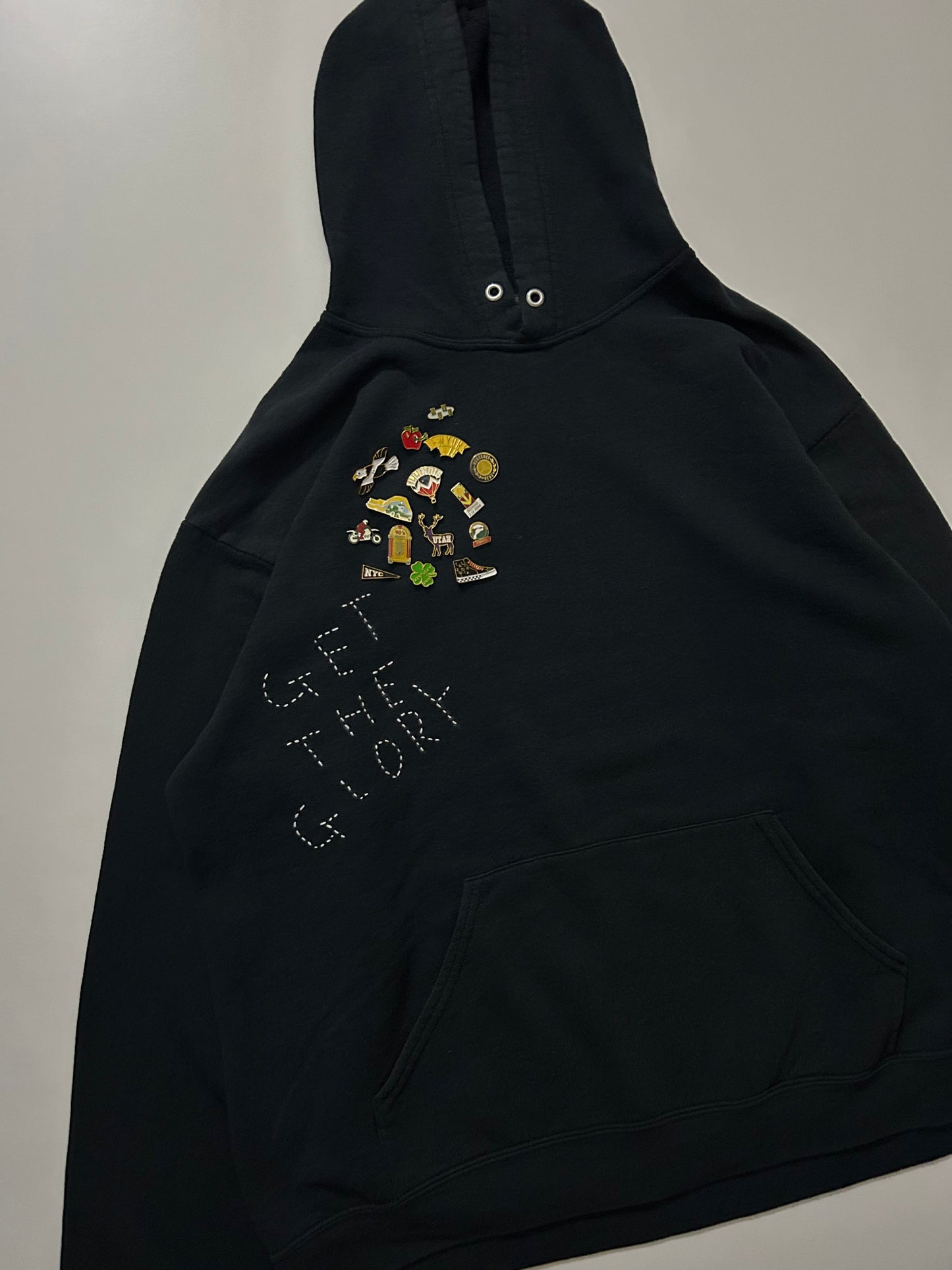 sashiko pins salvage hoodie GTG009