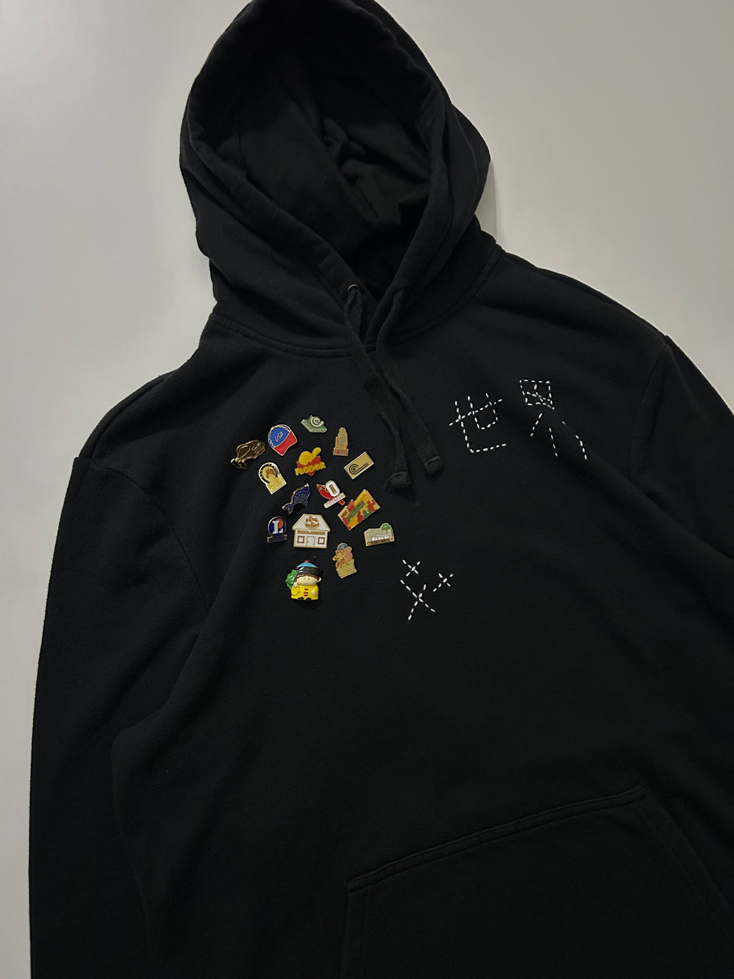 sashiko pins salvage hoodie 世界001