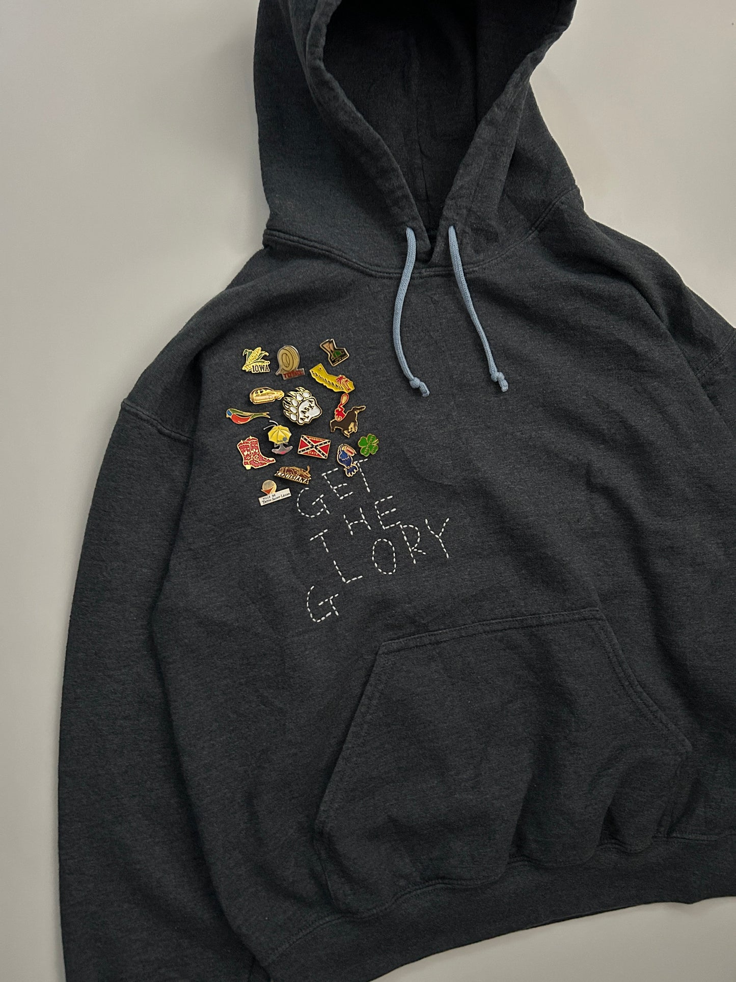 sashiko pins salvage hoodie GTG017
