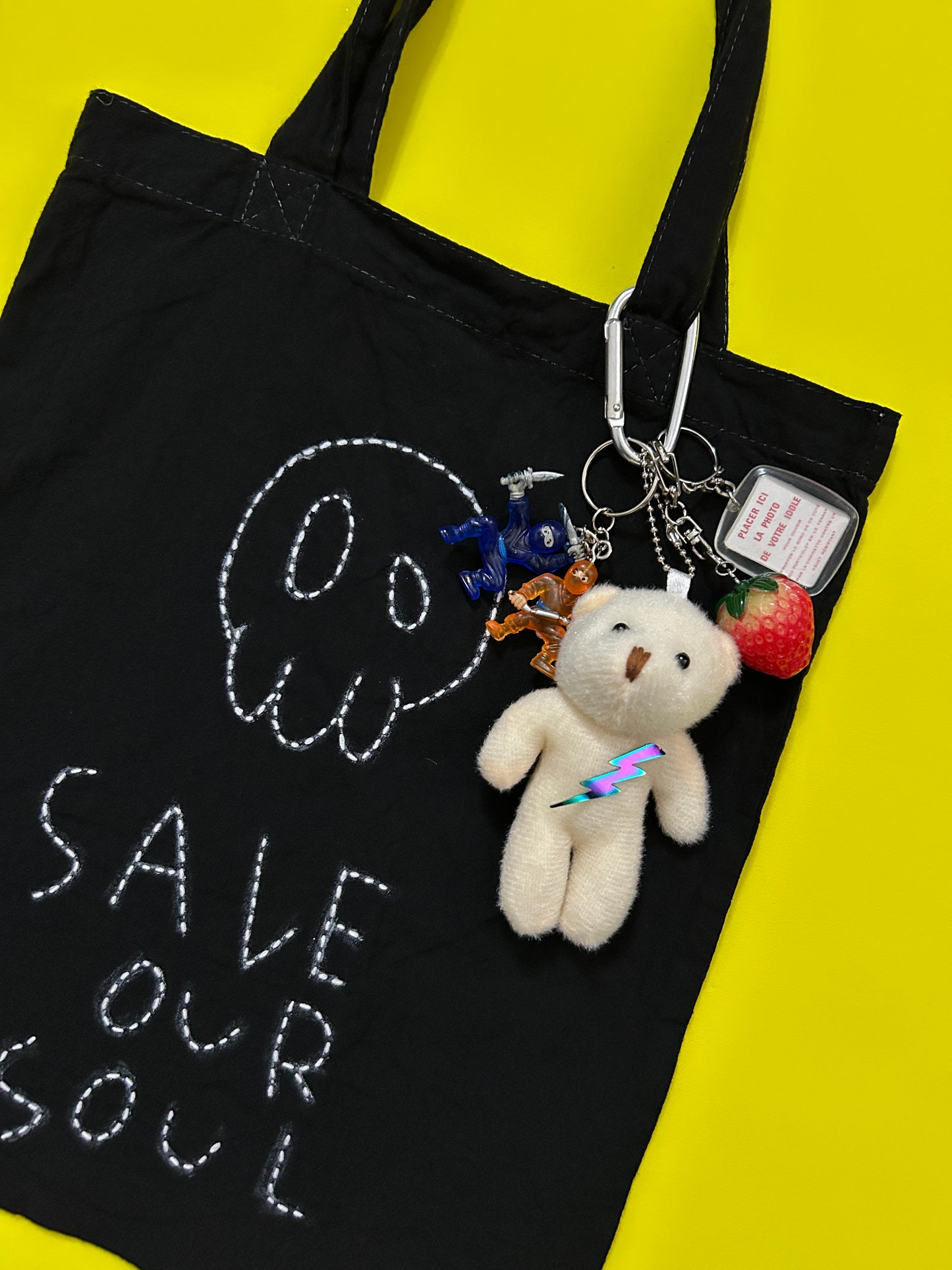 sashiko overdyde cotton totebag(M)001
