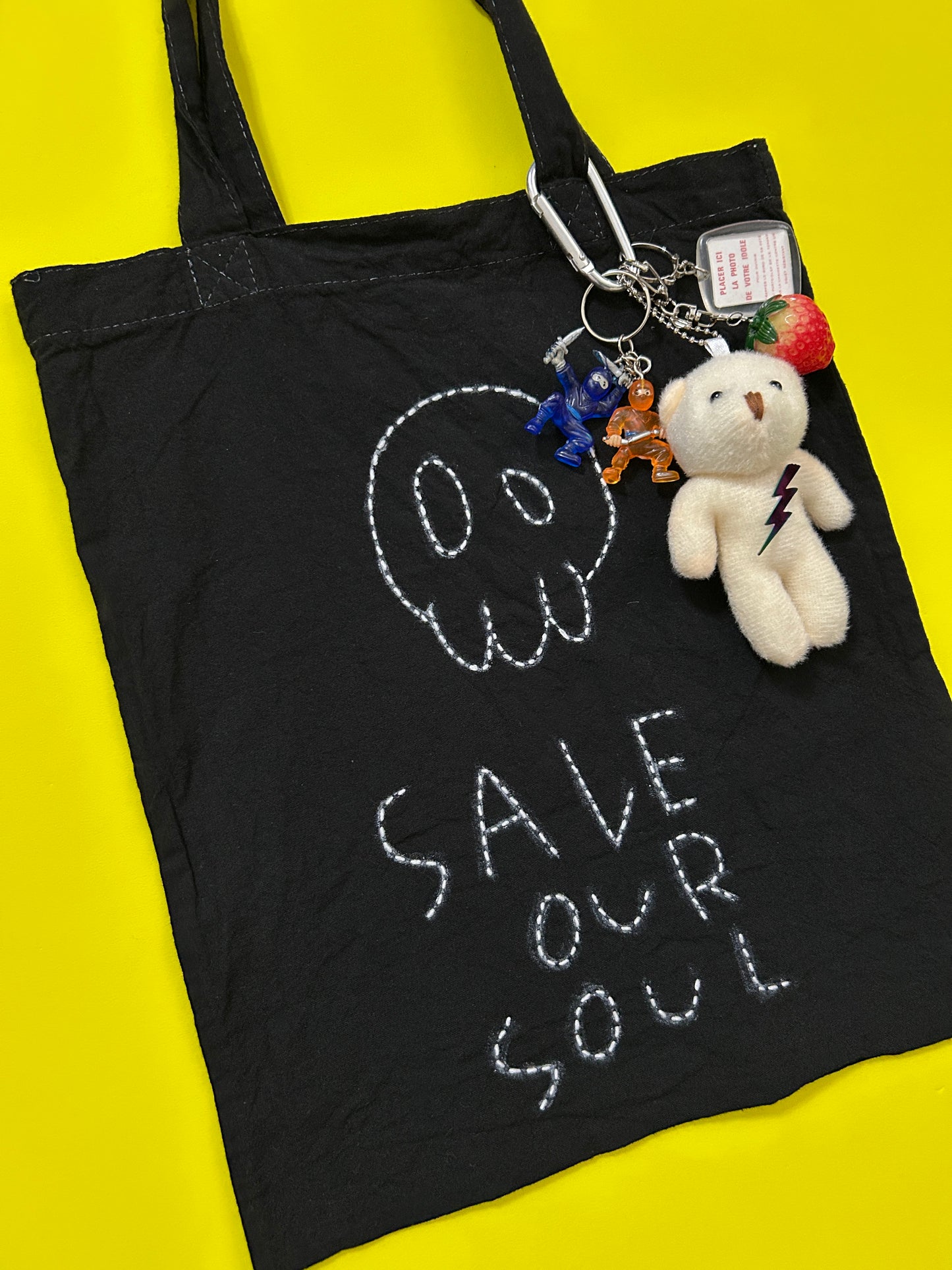 sashiko overdyde cotton totebag(M)001