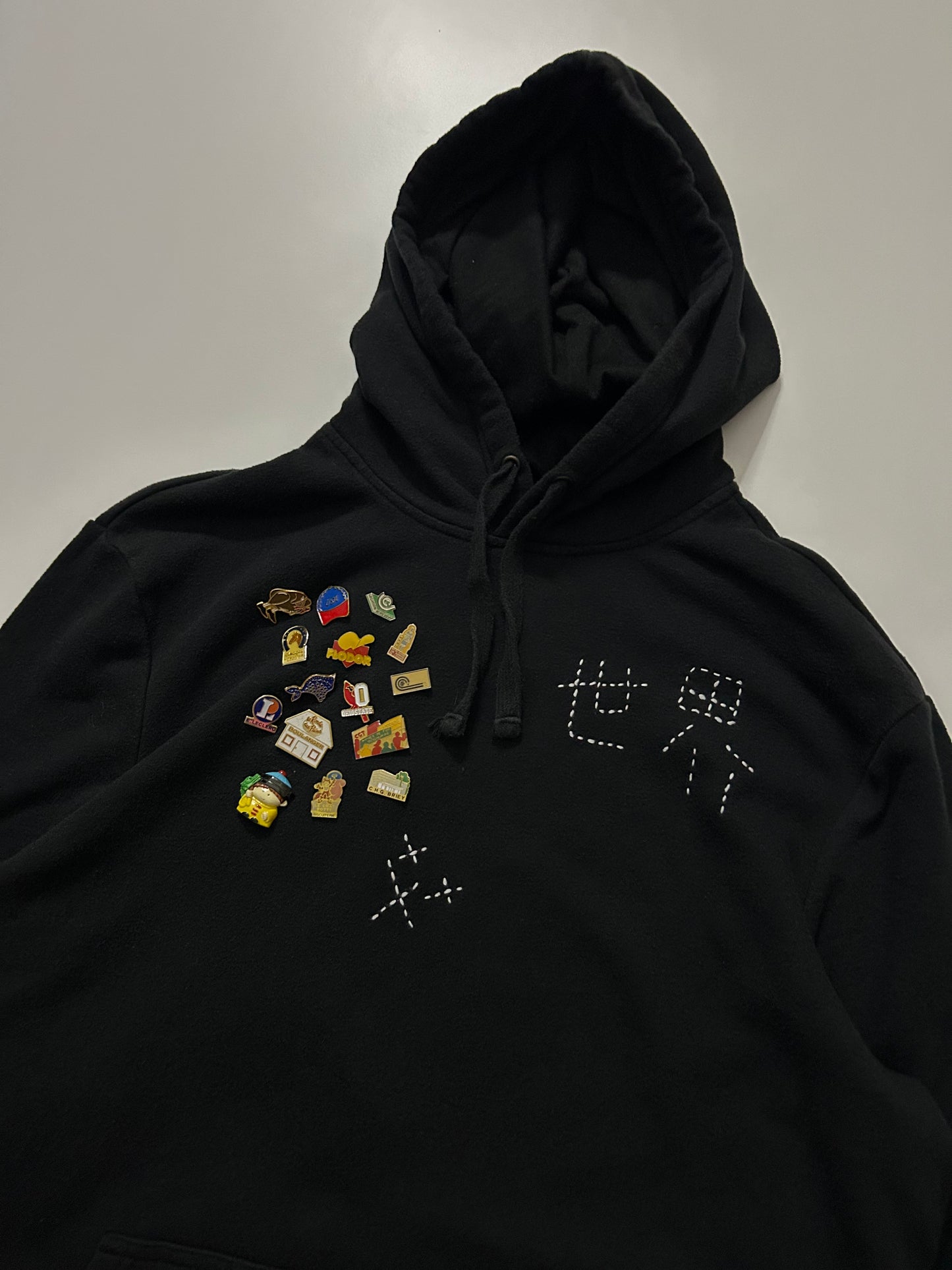 sashiko pins salvage hoodie 世界001
