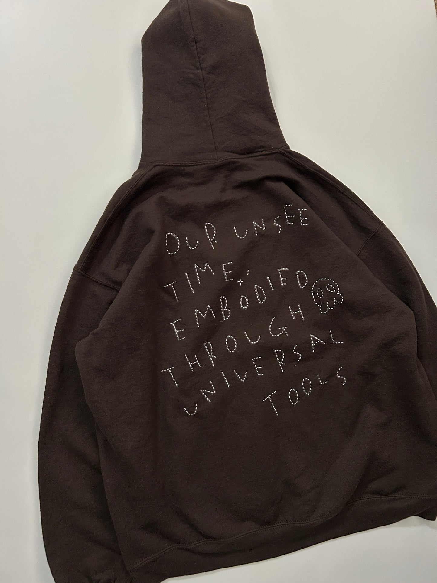 sashiko salvage emblem hoodie OEU001