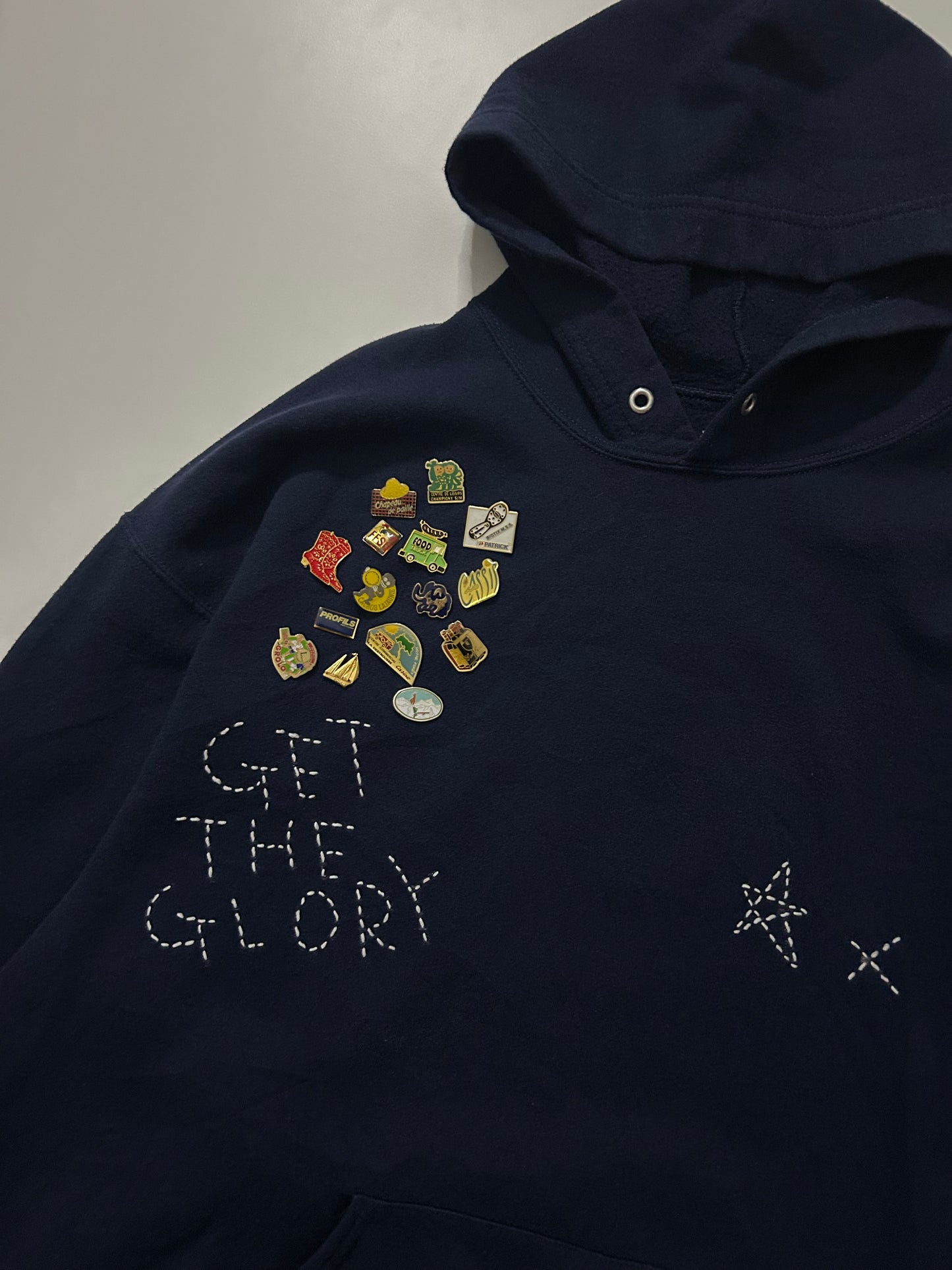 sashiko pins salvage hoodie GTG010