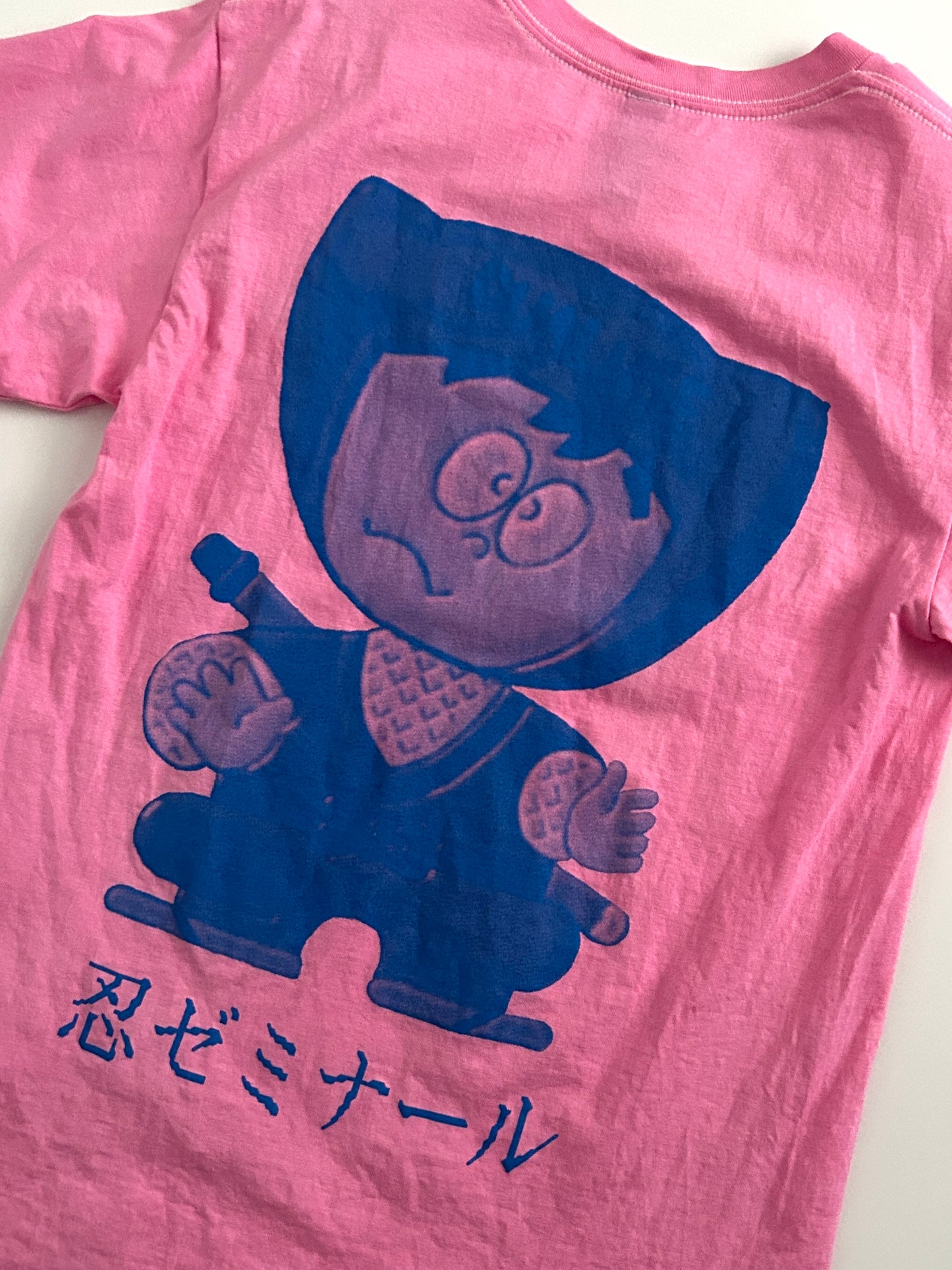 sashiko salvage uneven dyeing printed T-shirt001