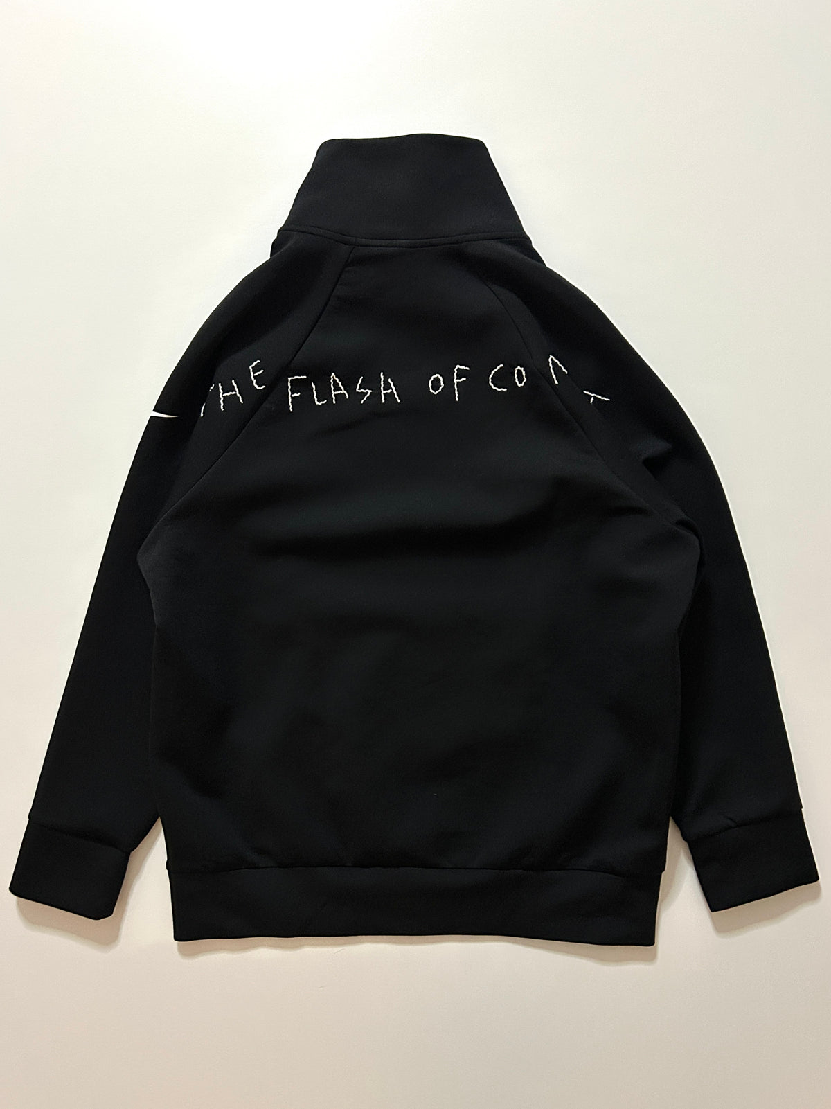 sashiko salvage half-zip Mock Sweat001