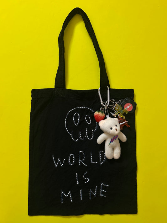 sashiko overdyde cotton totebag(M)012