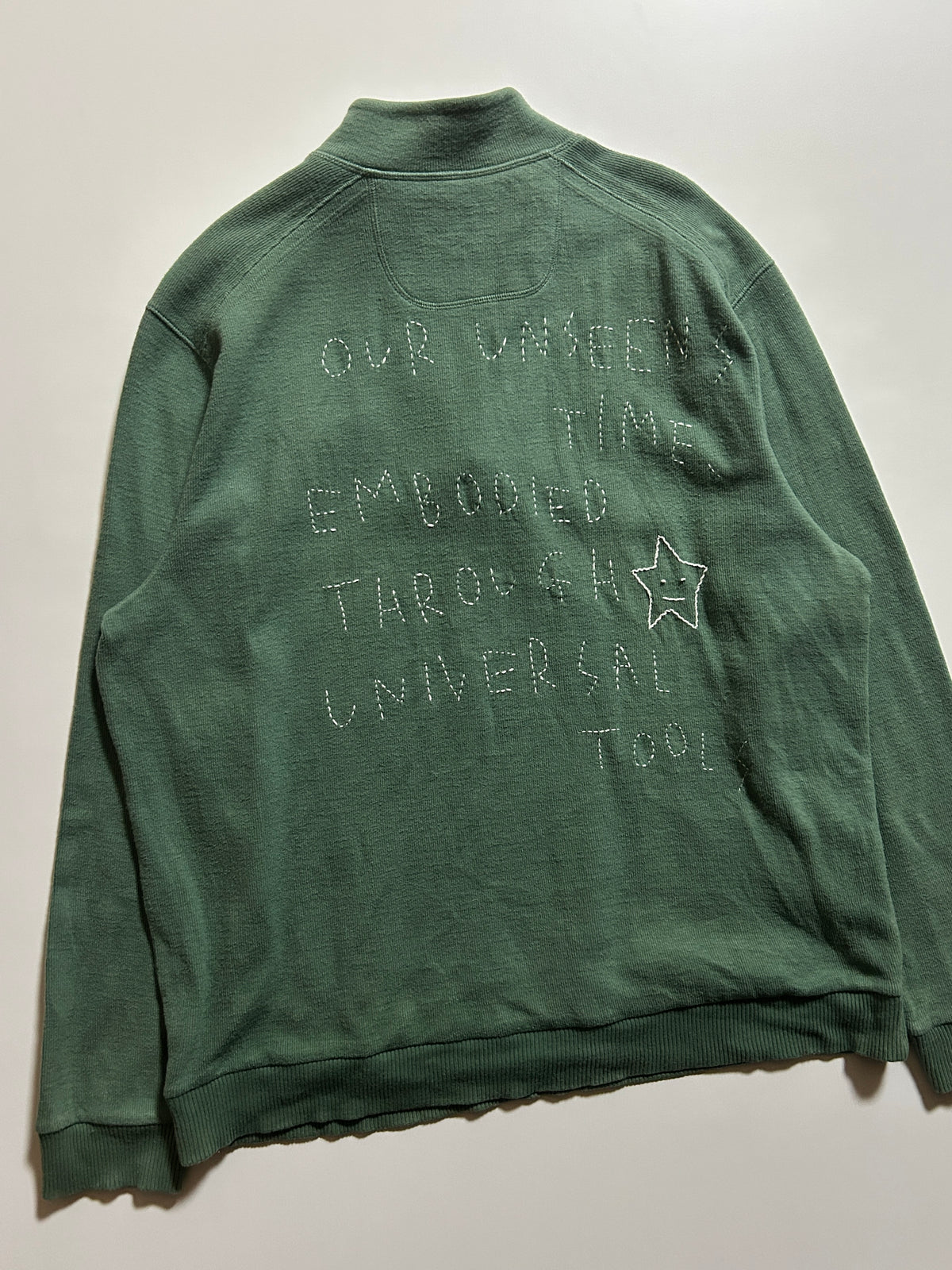sashiko salvage half zip sweat 009