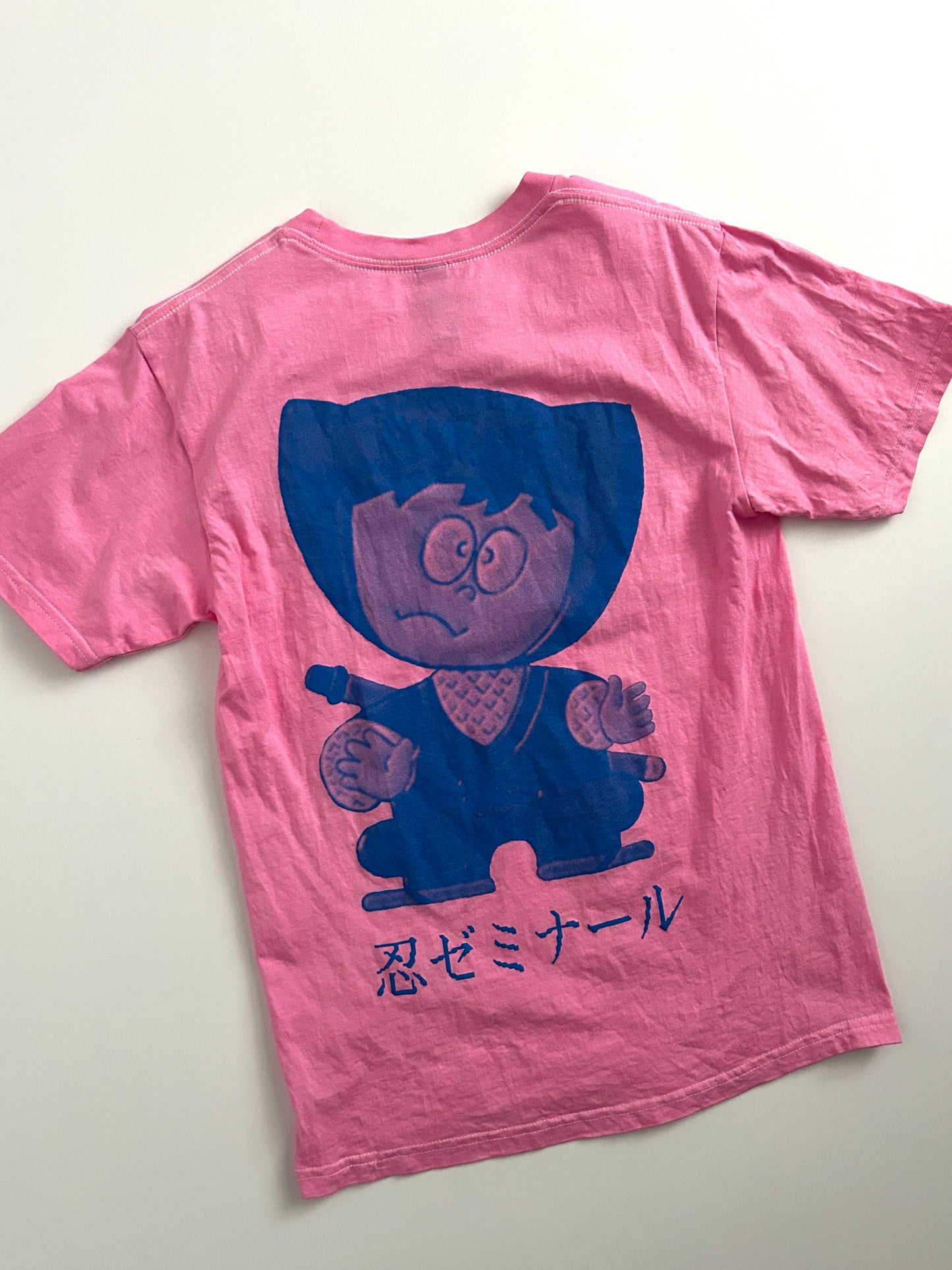 sashiko salvage uneven dyeing printed T-shirt001