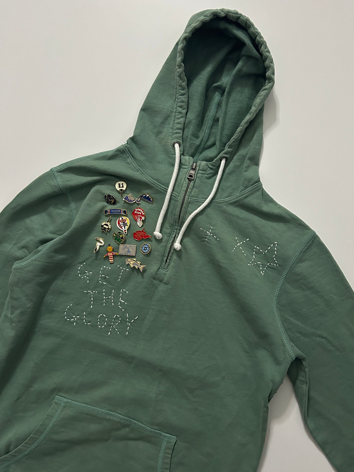 sashiko pins salvage hoodie GTG025