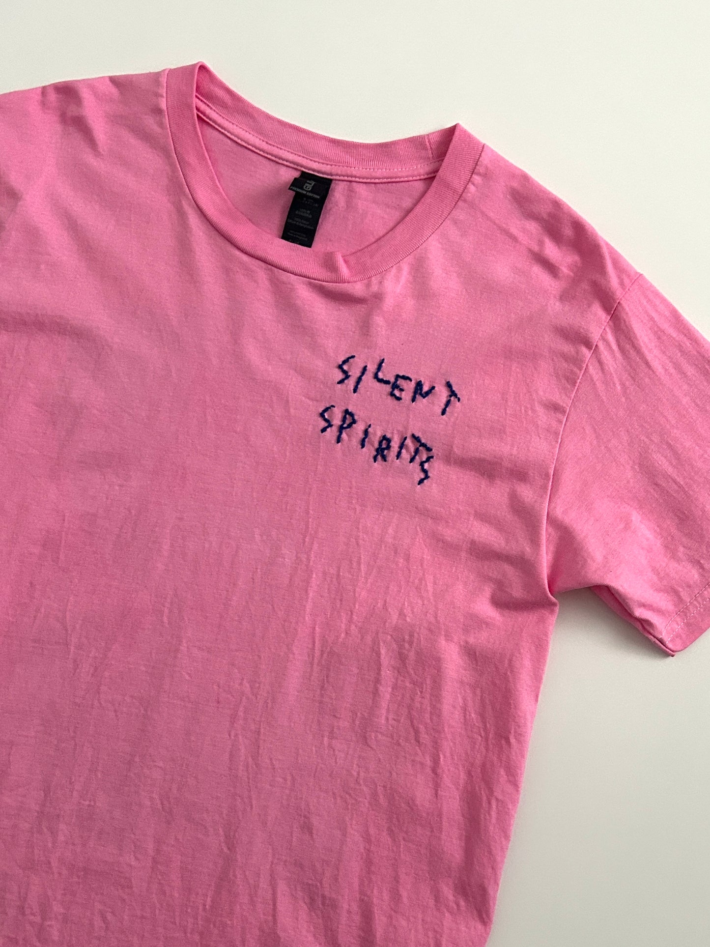 sashiko salvage uneven dyeing printed T-shirt007