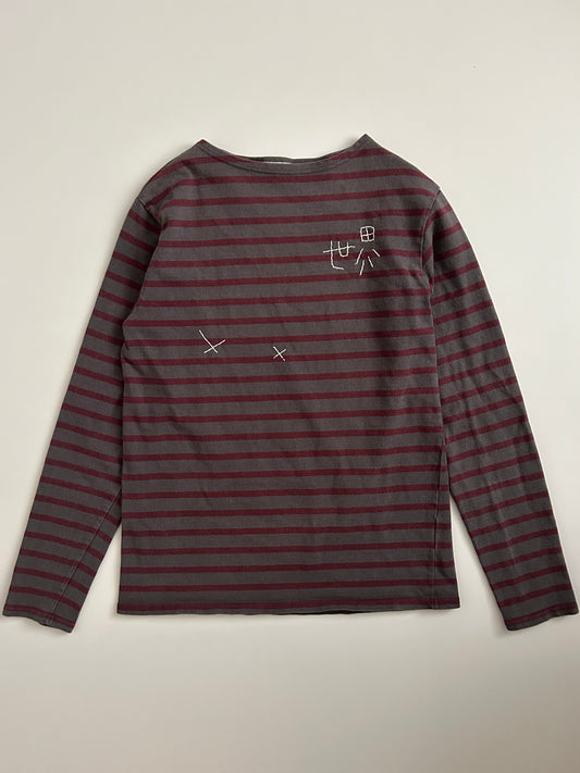 sashiko salvage  border L/S T-shirts002