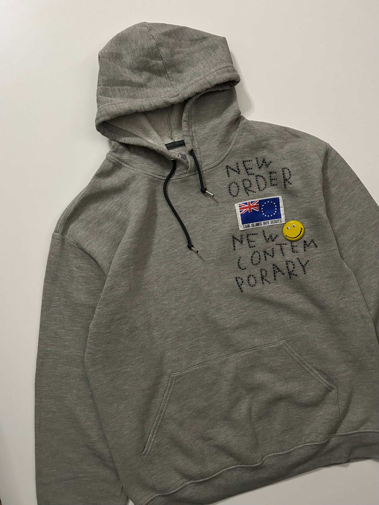 sashiko salvage emblem hoodie NONC005