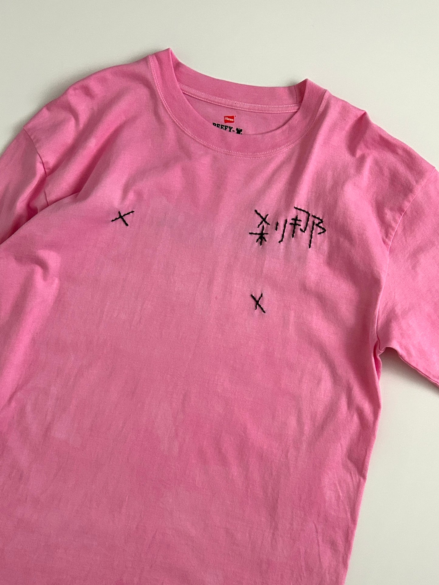 sashiko salvage uneven dyeing L/S T-shirt001