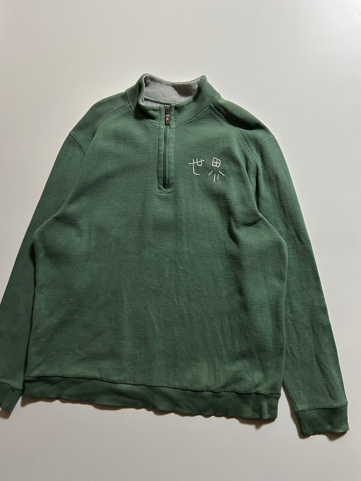 sashiko salvage half zip sweat 009