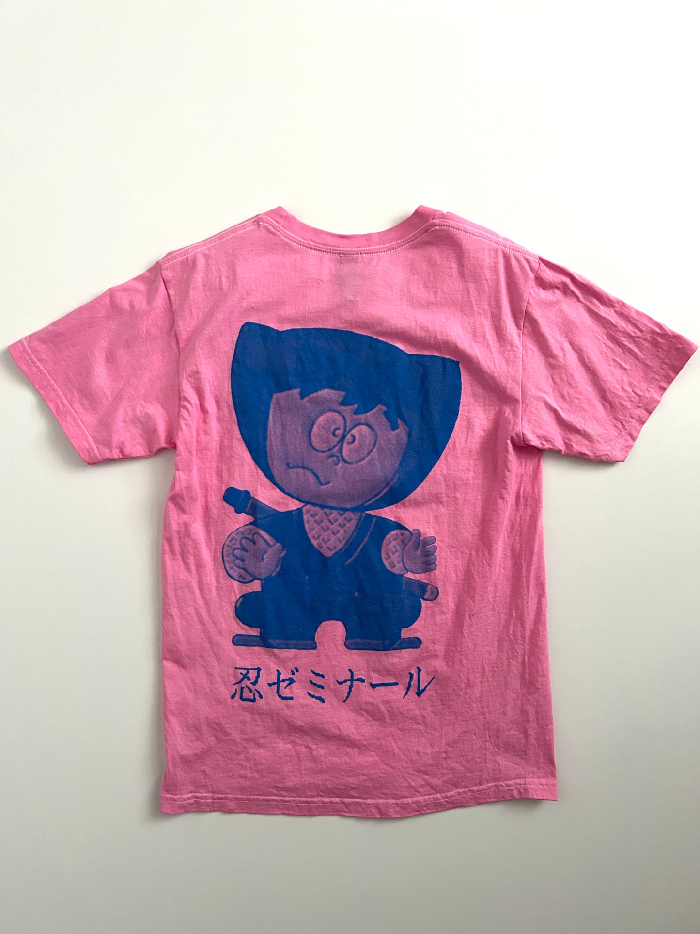sashiko salvage uneven dyeing printed T-shirt001