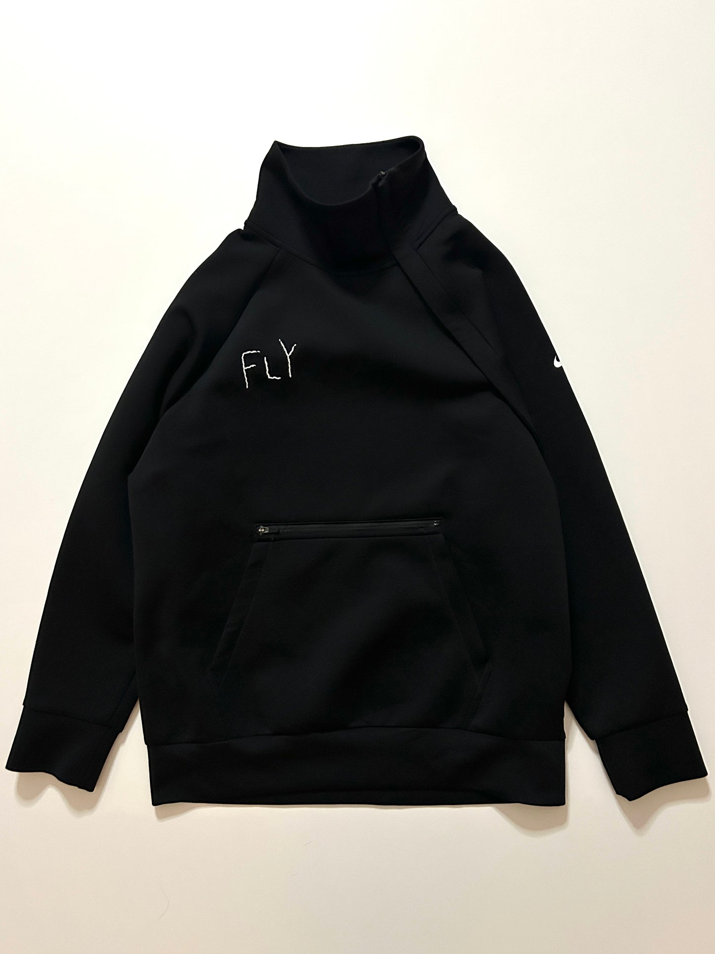 sashiko salvage half-zip Mock Sweat001