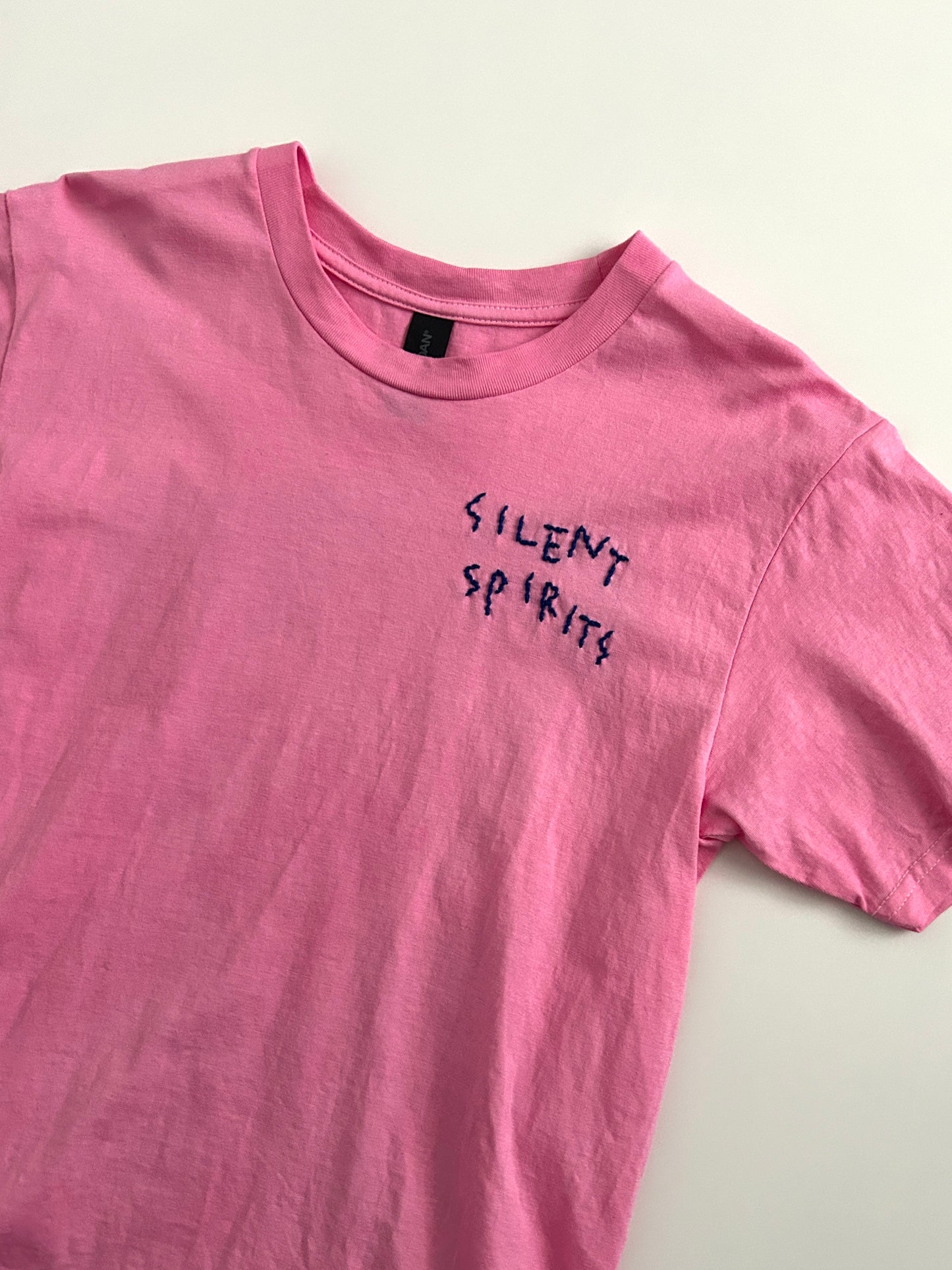 sashiko salvage uneven dyeing printed T-shirt001