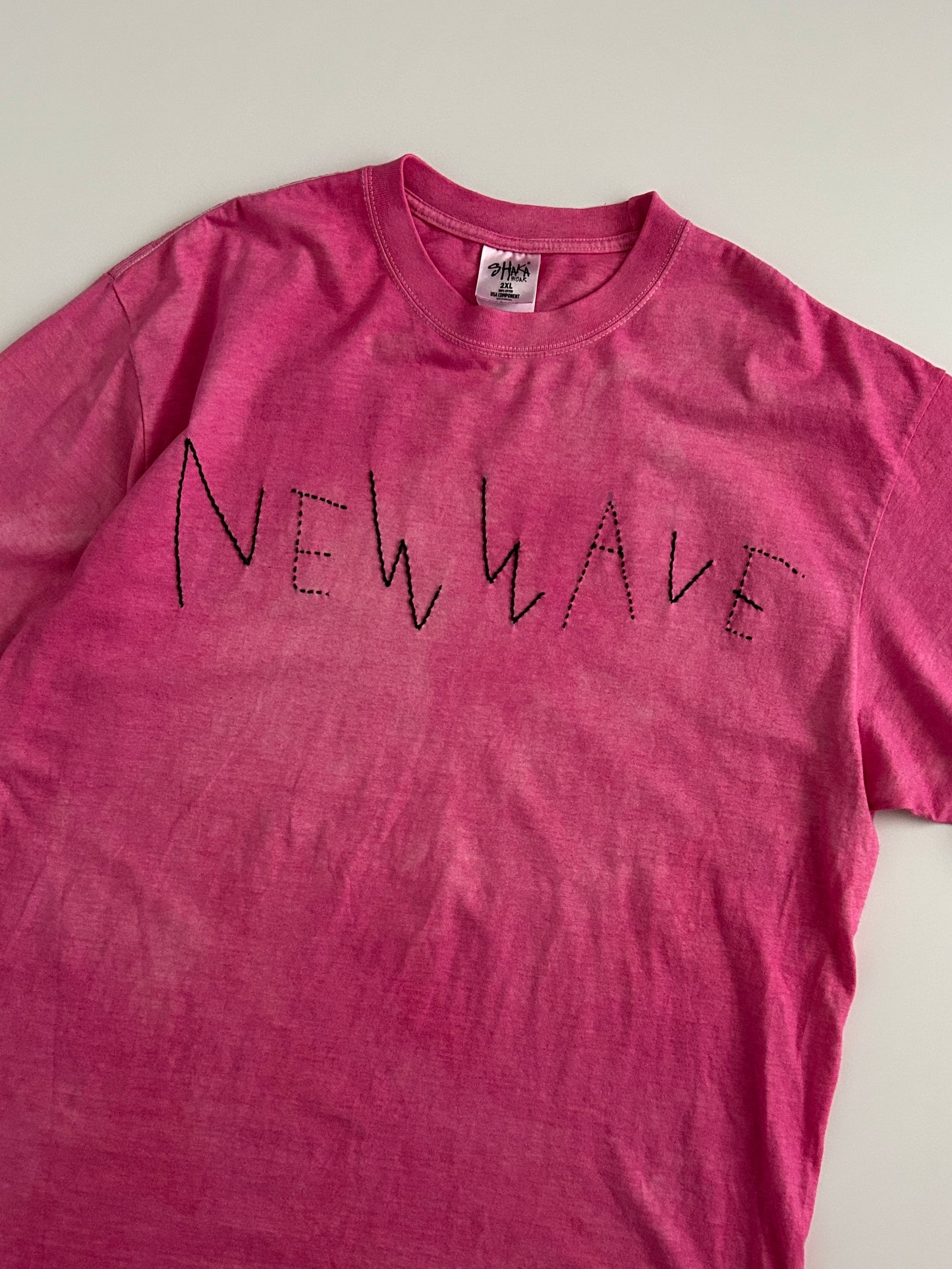 sashiko salvage uneven dyeing T-shirt022