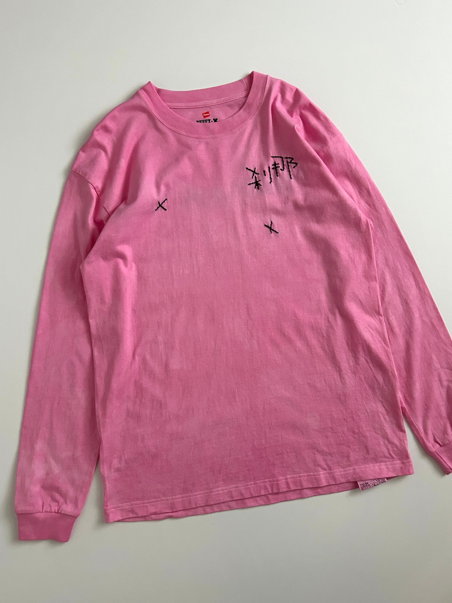 sashiko salvage uneven dyeing L/S T-shirt001