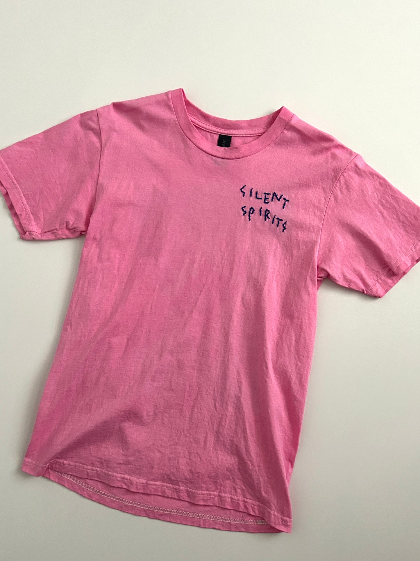 sashiko salvage uneven dyeing printed T-shirt001