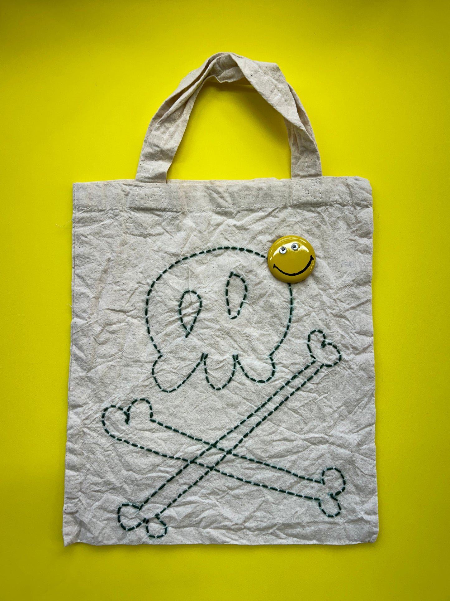 sashiko cotton totebag (S)skull002