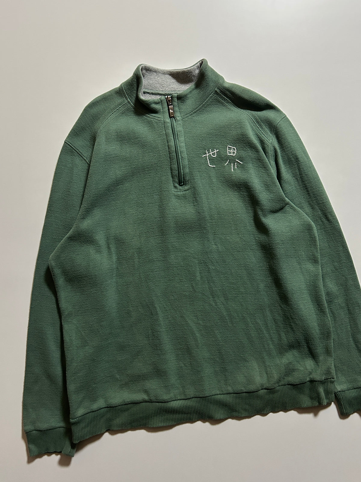 sashiko salvage half zip sweat 009