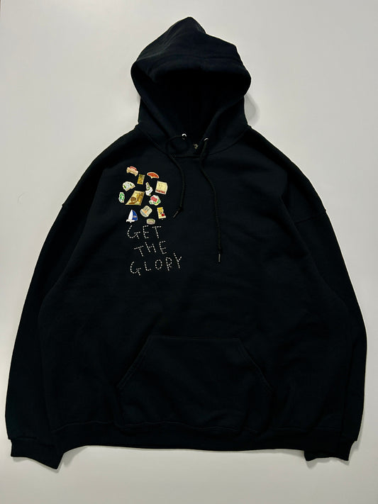 sashiko pins salvage hoodie GTG023
