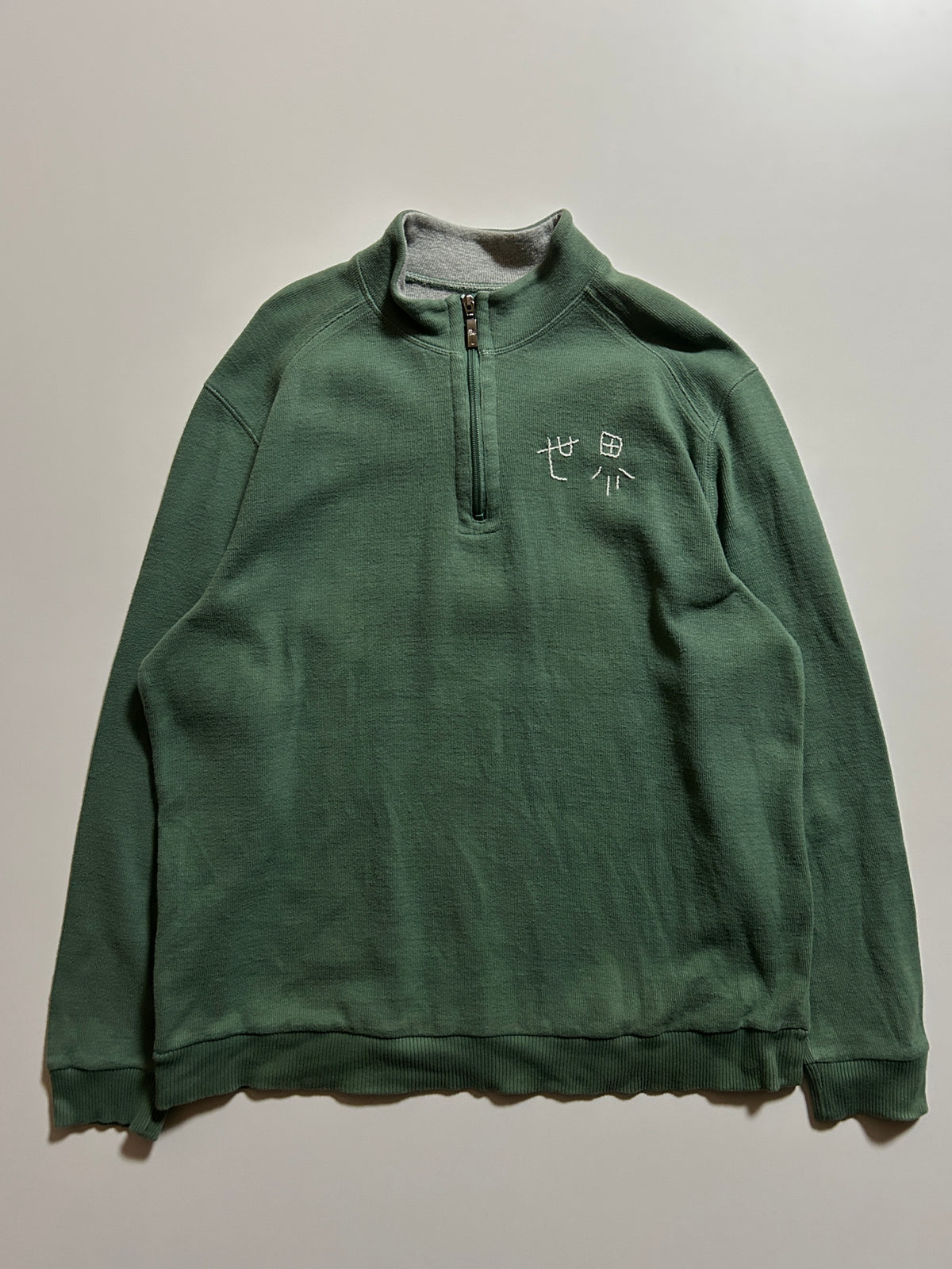 sashiko salvage half zip sweat 009