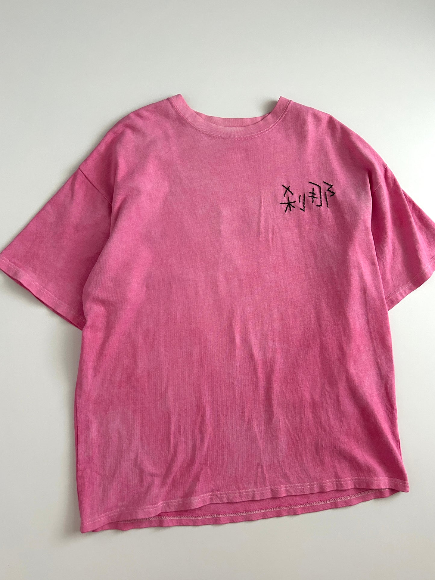 sashiko salvage uneven dyeing T-shirt023