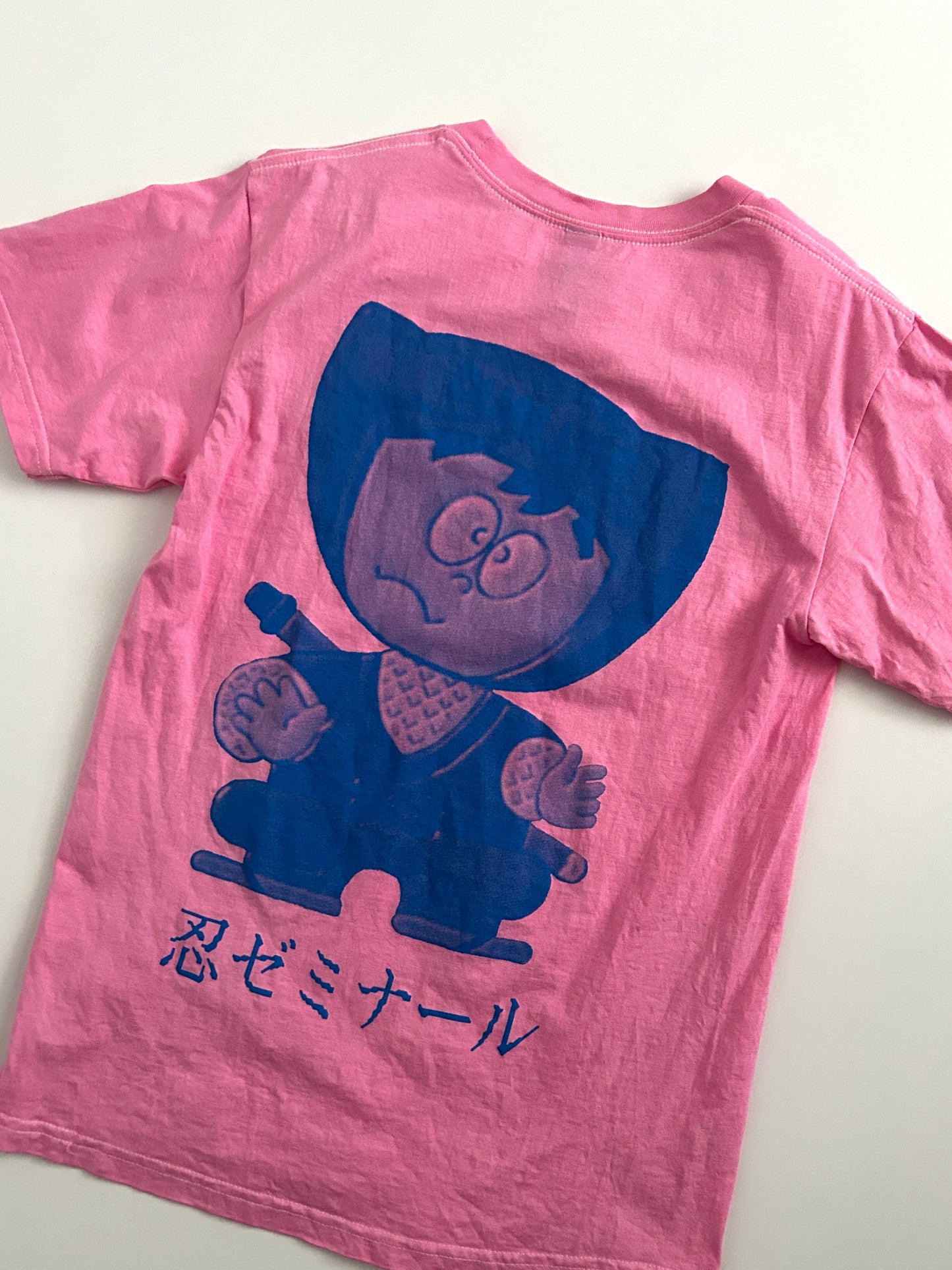 sashiko salvage uneven dyeing printed T-shirt001