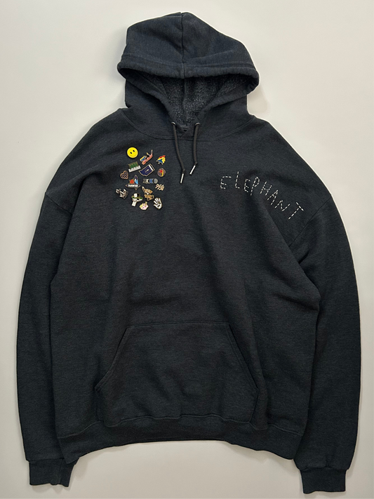 sashiko pins salvage hoodie elephant003