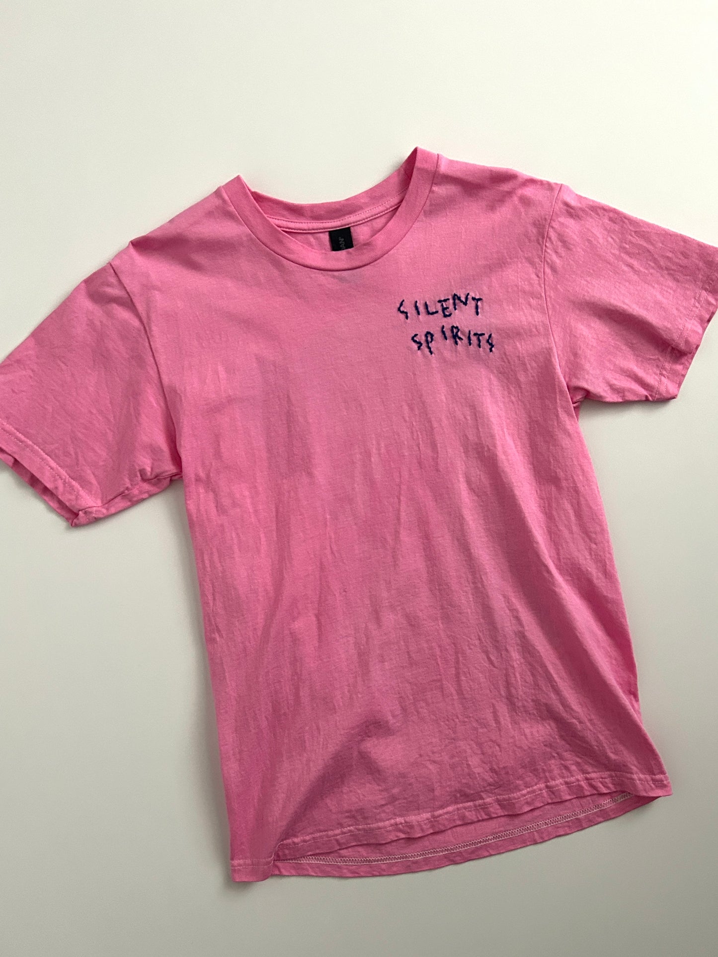 sashiko salvage uneven dyeing printed T-shirt001