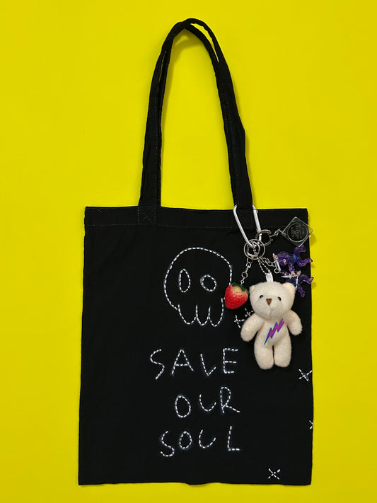 sashiko overdyde cotton totebag(M)002