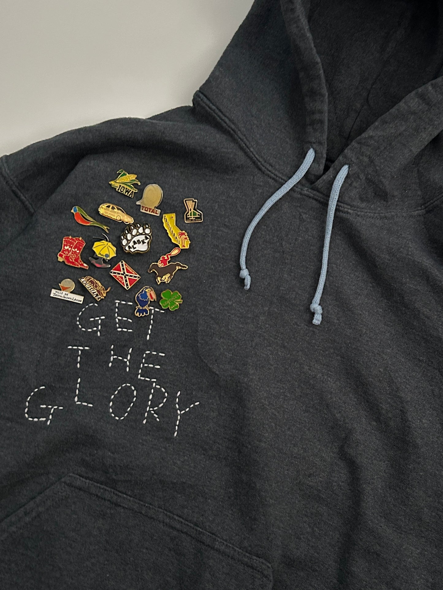sashiko pins salvage hoodie GTG017