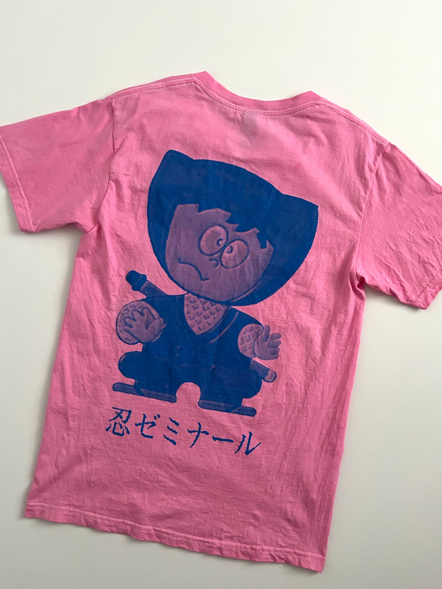 sashiko salvage uneven dyeing printed T-shirt007