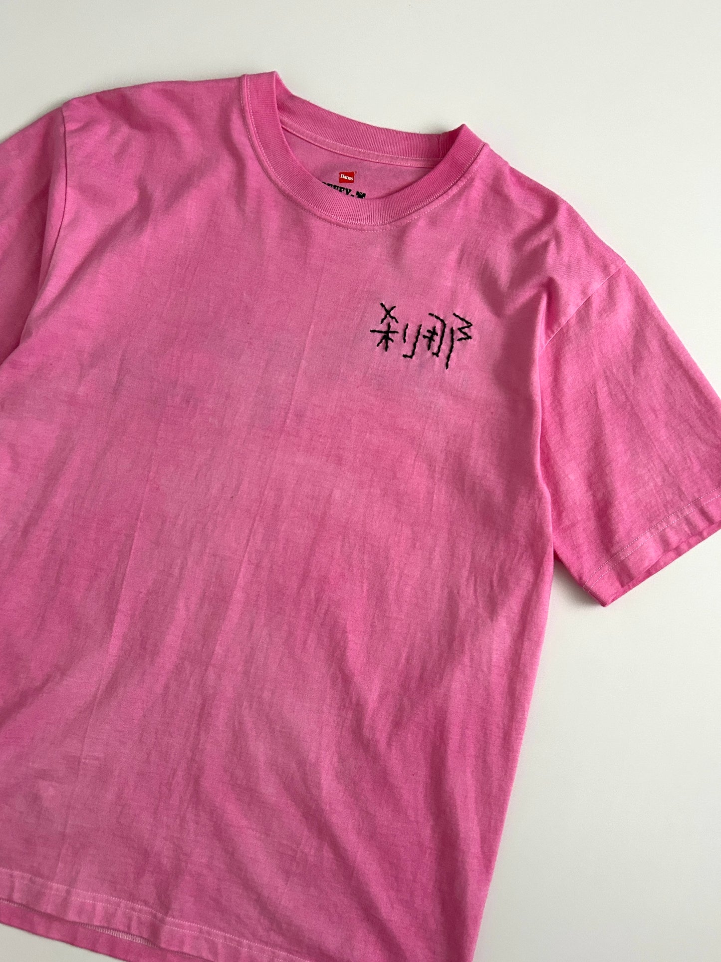 sashiko salvage uneven dyeing T-shirt017