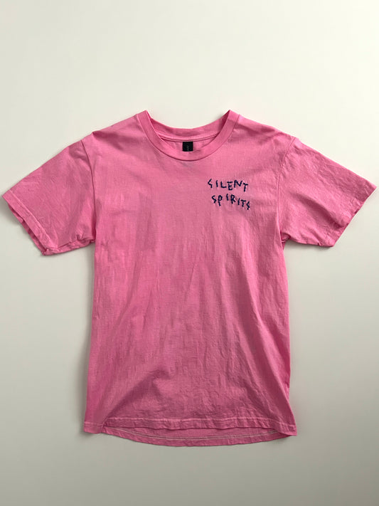 sashiko salvage uneven dyeing printed T-shirt001