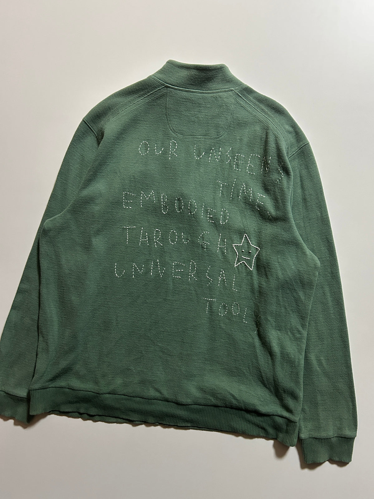 sashiko salvage half zip sweat 009