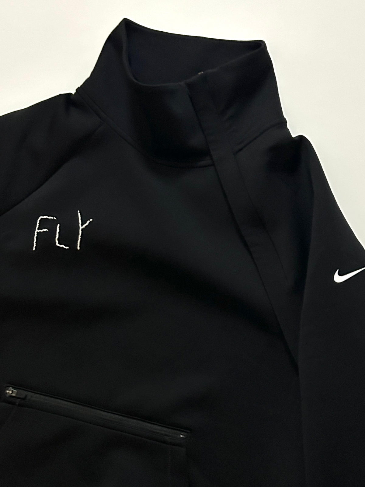 sashiko salvage half-zip Mock Sweat001