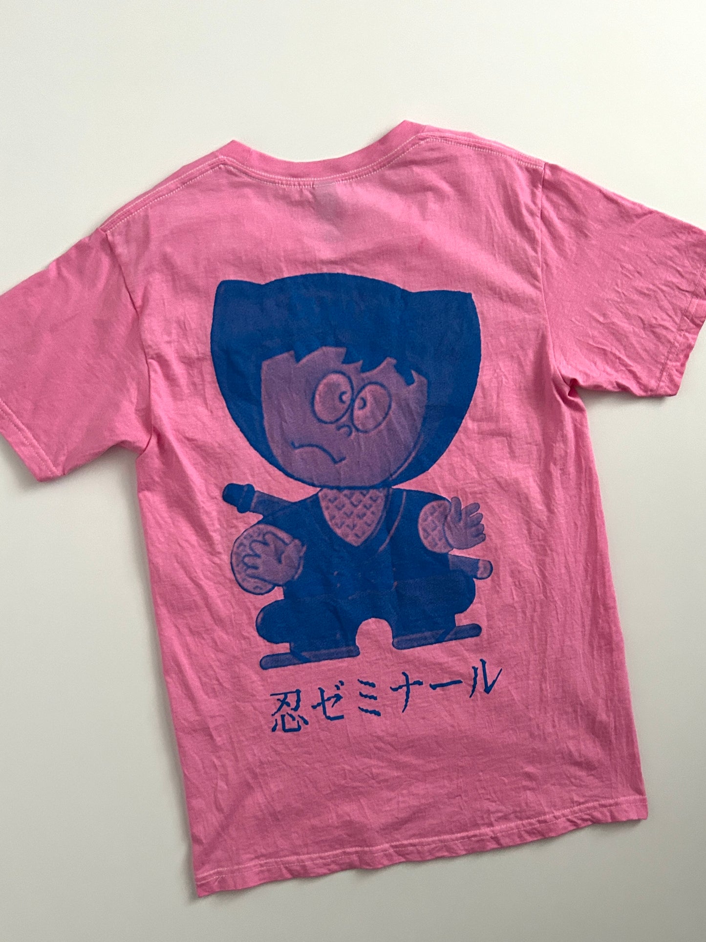 sashiko salvage uneven dyeing printed T-shirt007