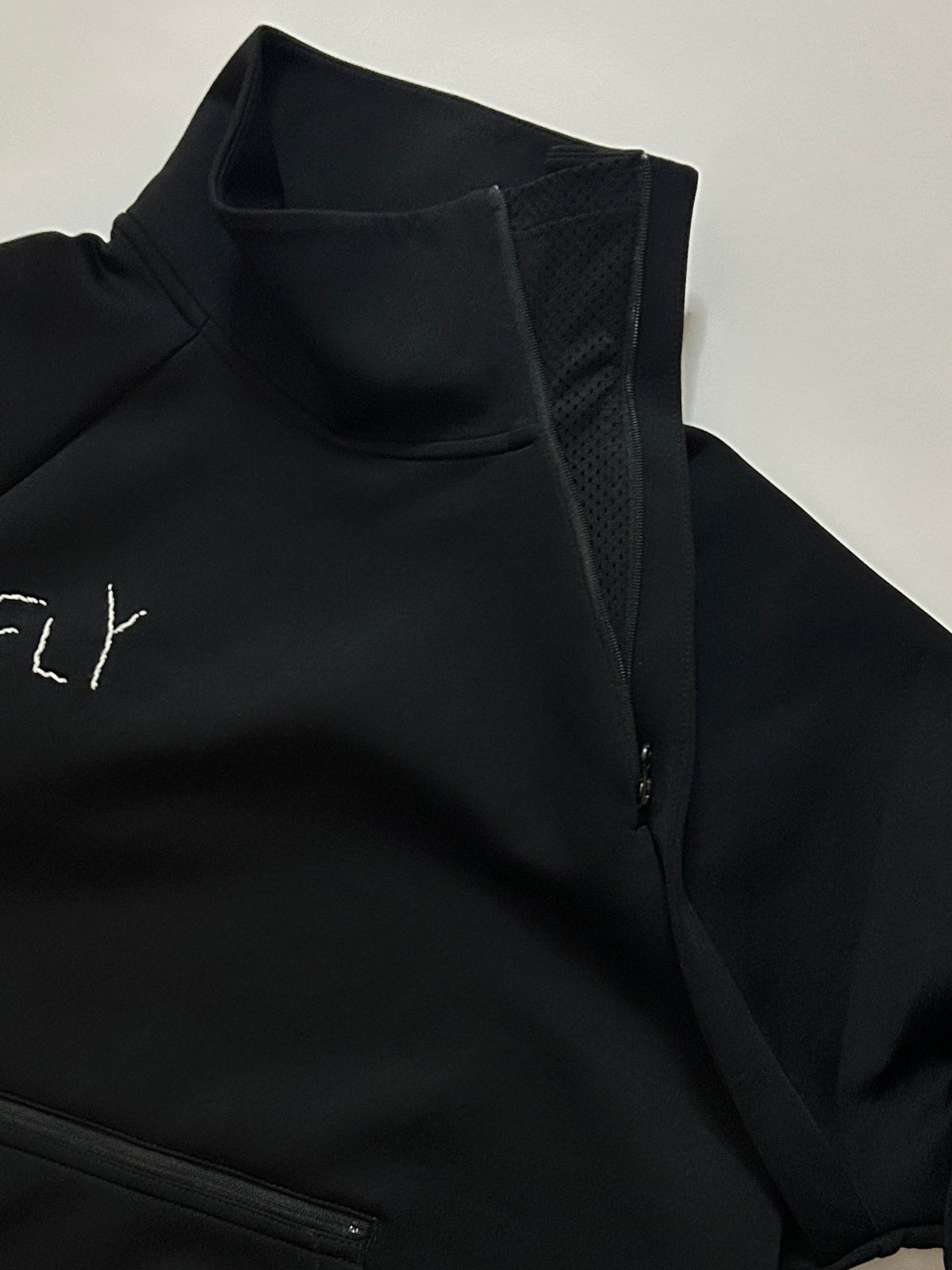 sashiko salvage half-zip Mock Sweat001