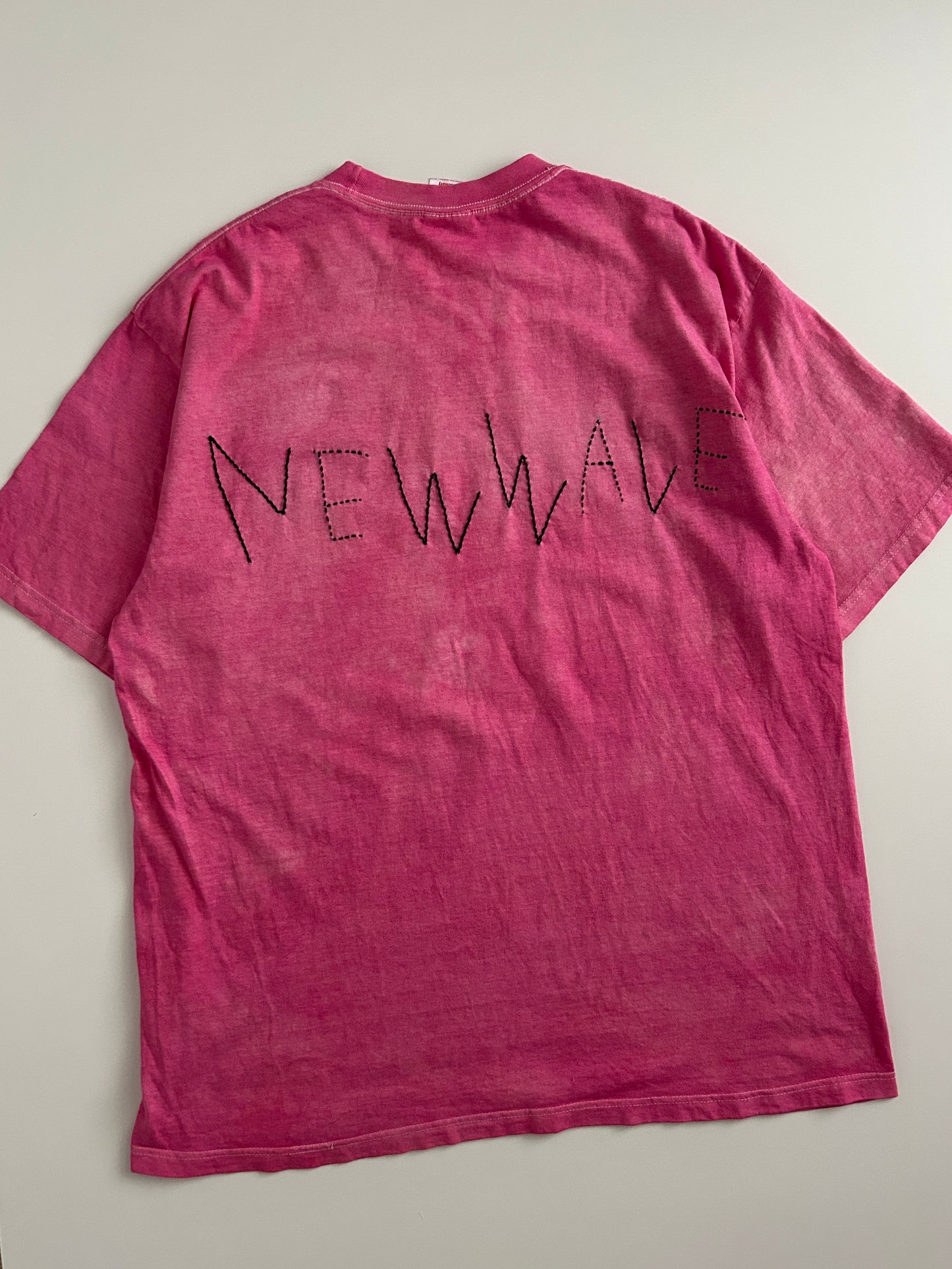 sashiko salvage uneven dyeing T-shirt022