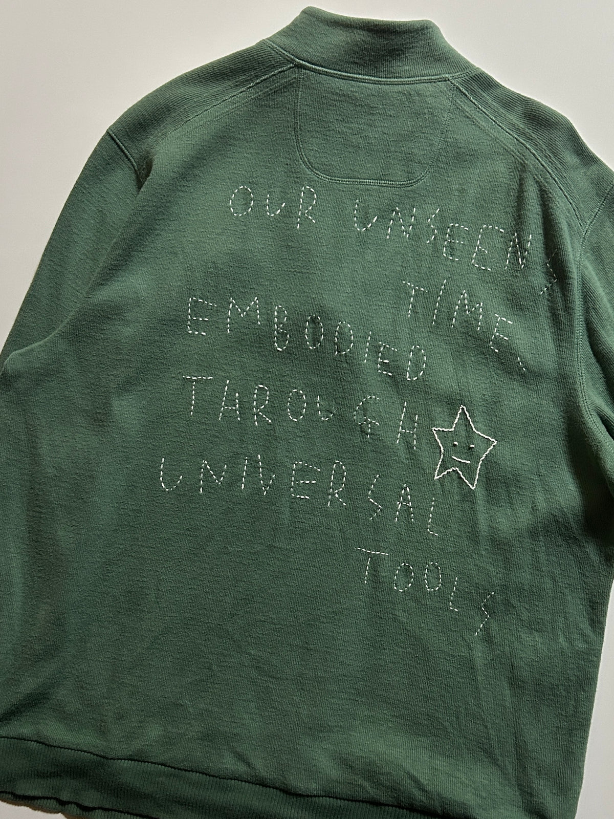 sashiko salvage half zip sweat 009