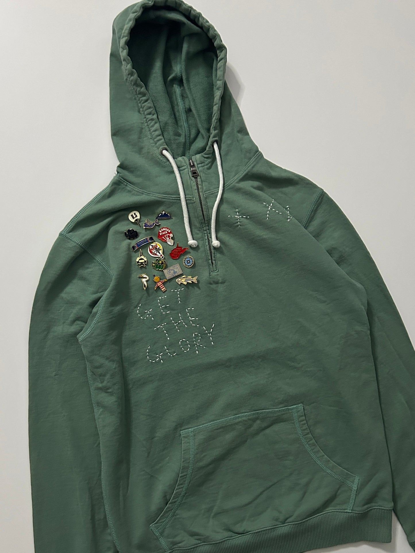 sashiko pins salvage hoodie GTG025