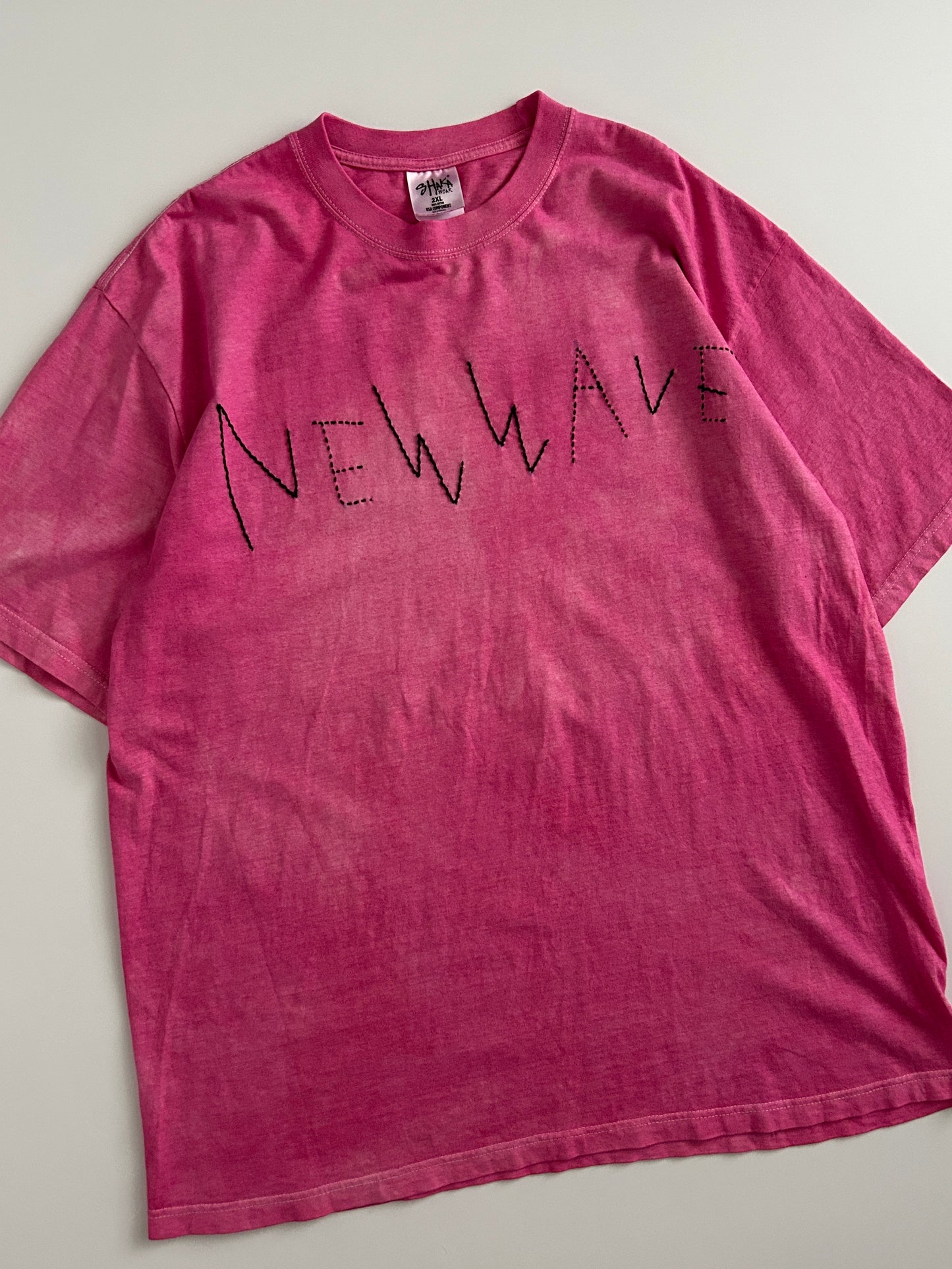 sashiko salvage uneven dyeing T-shirt022