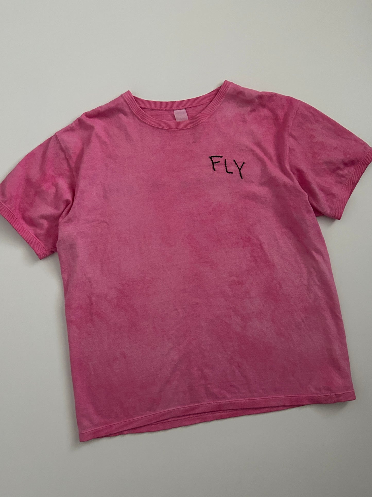sashiko salvage uneven dyeing T-shirt020