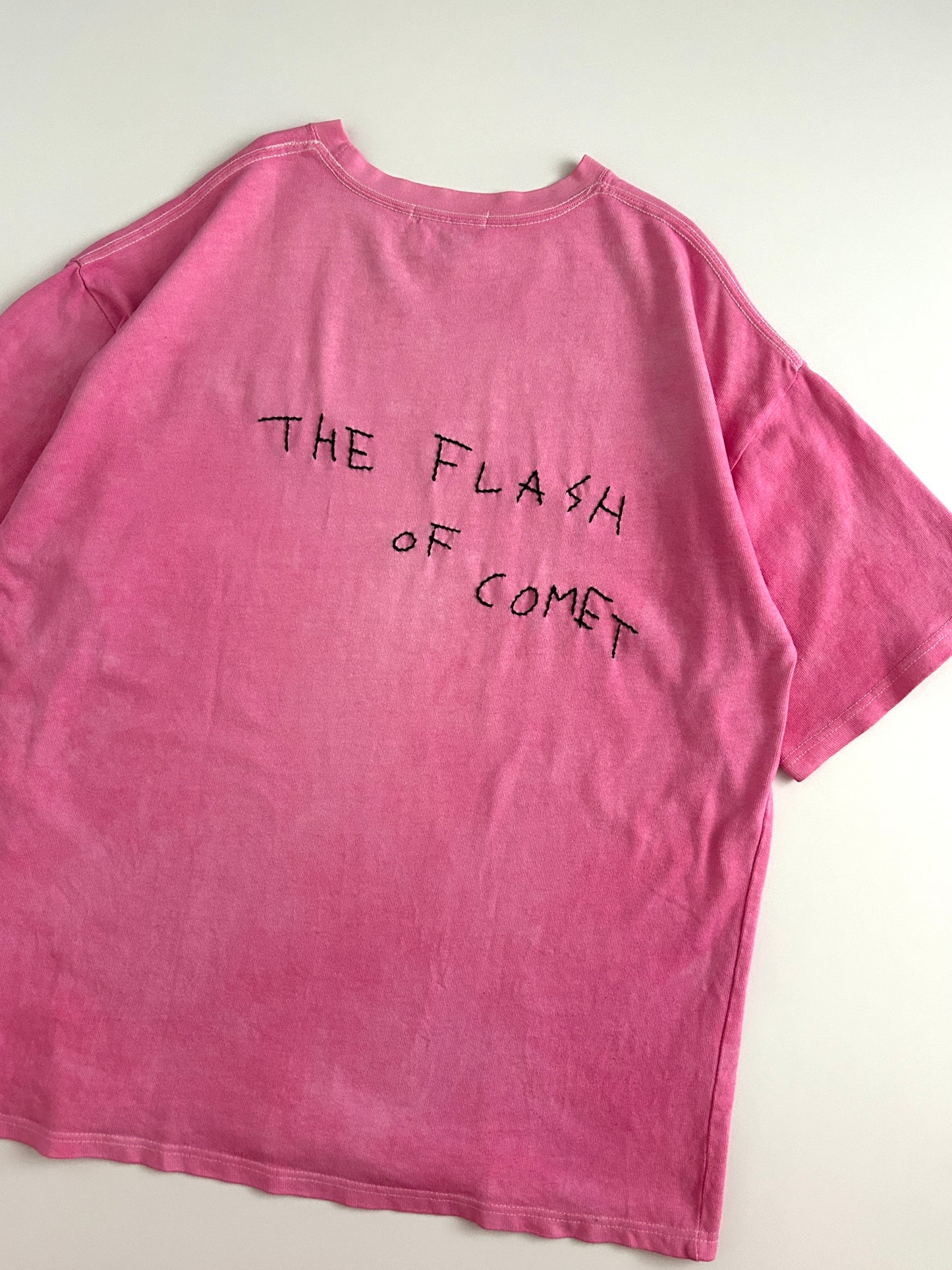 sashiko salvage uneven dyeing T-shirt023