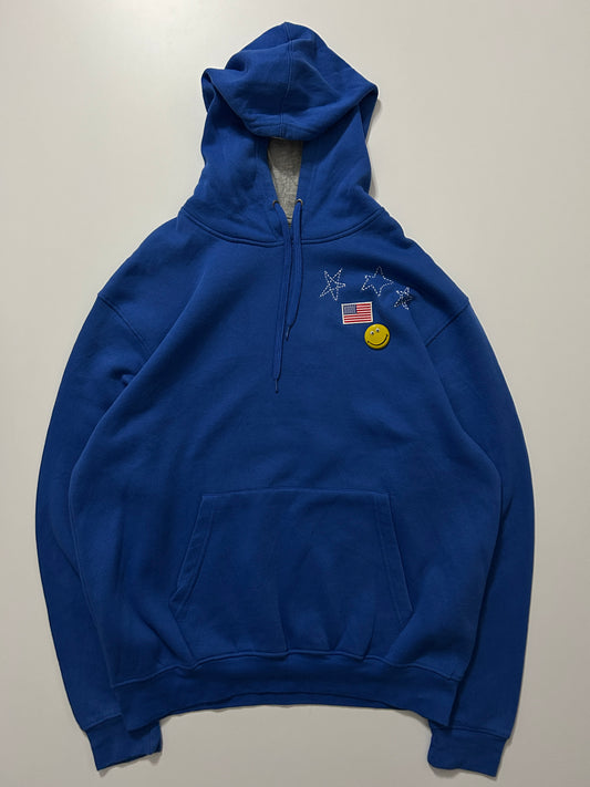 sashiko salvage emblem hoodie OEU001