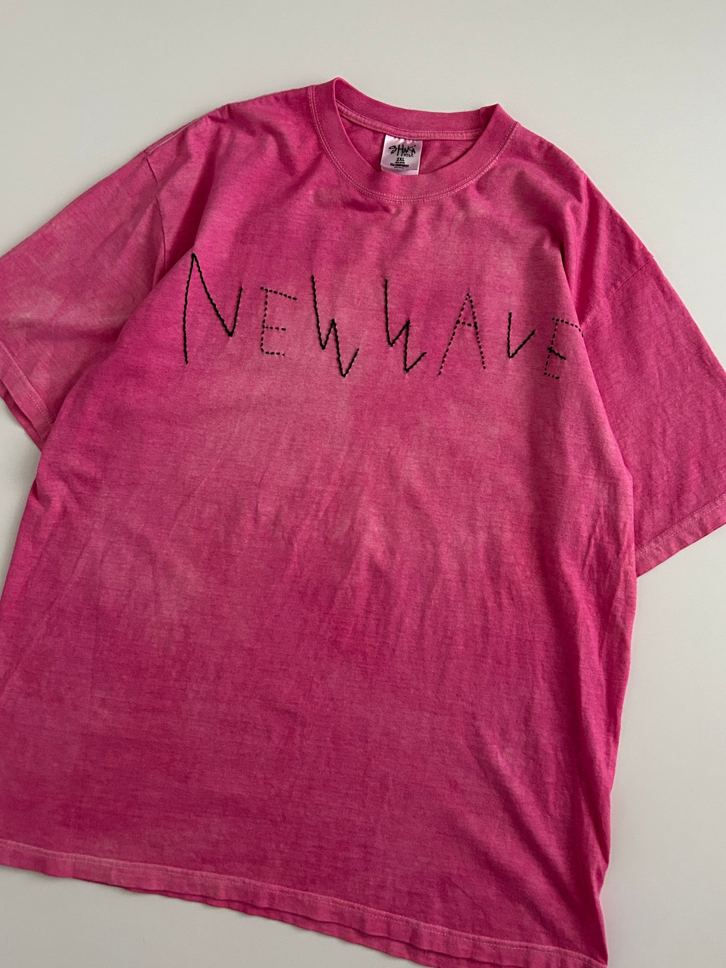 sashiko salvage uneven dyeing T-shirt022